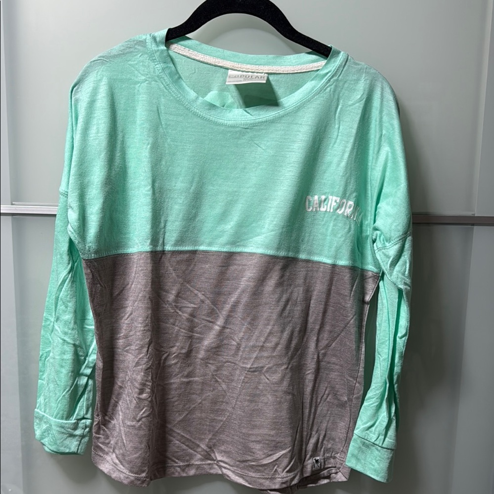 Mint and Gray California Long Sleeve Top